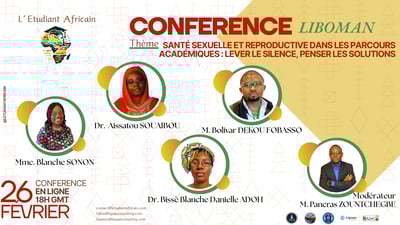 Conférence-Liboman :&nbsp;Santé&nbsp;sexuelle&nbsp;et reproductive dans les&nbsp;parcours&nbsp;académiques&nbsp;: lever le silence,&nbsp;penser&nbsp;les solutions